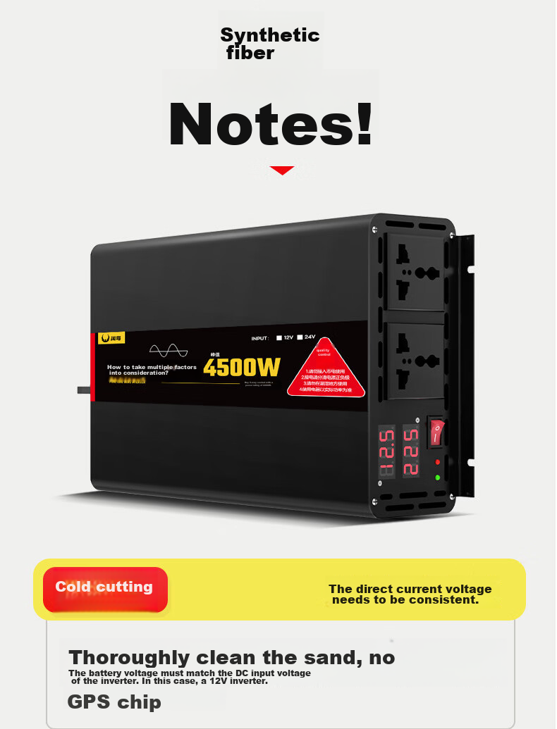 XIANNIAO Car Power Inverter, 12V/24V to 220V, High-Power Truck Power Supply, Socket for Tricycles, Pure Sine Wave 3