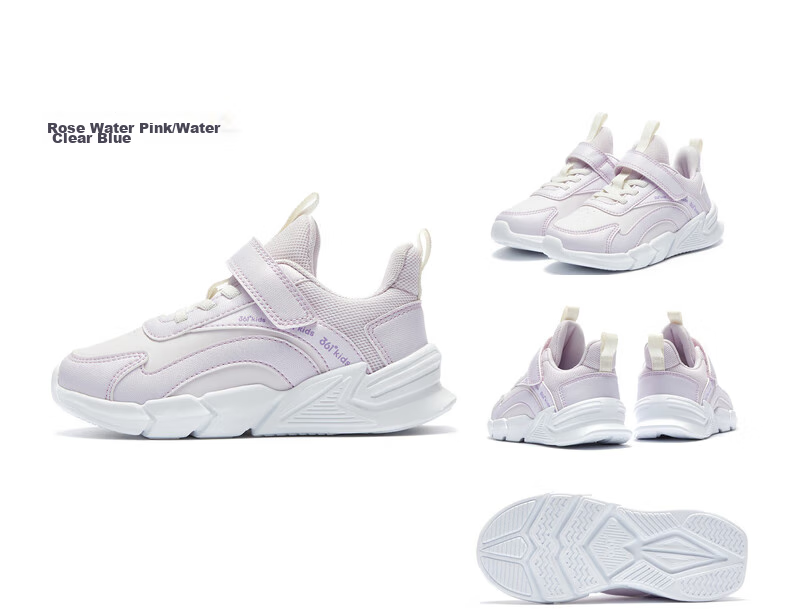 361° Running Shoes Sports Shoes Autumn And Winter Boys And Girls (3-12 Years Old) Leather Upper Windproof Running Shoes Rose Pink Color Size 35 52