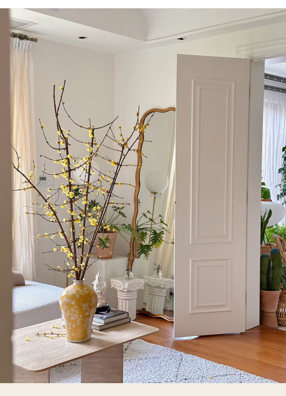 Rinoart Prosperous Yellow Orchid Fortune Ornament Entrance Living Room Flower Vase High-End Wealth Yellow 11