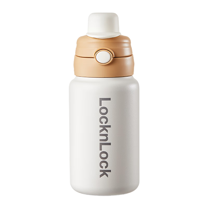 LOCK&LOCK Children's Insulated Cup for Ages 6-12, School-Specific Straw Cup for Elementary Students, 316L Stainless Steel Youth Strap Water Bottle