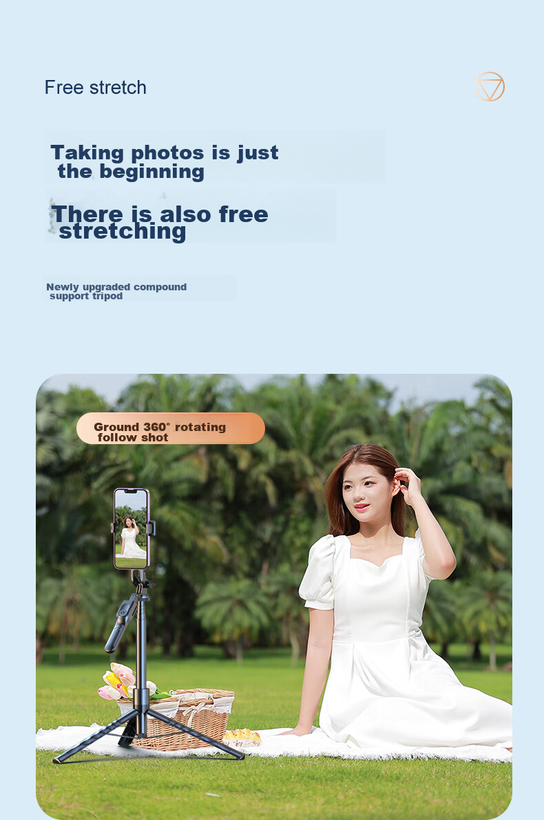 Shuotu [Professional Shooting - 1.9 Meters] Selfie Stick Tripod, Phone Floor Stand, Handheld Anti-Shake Selfie Device, Portable Travel 360-Degree Rotation Fully Automatic Live Streaming Stand 14