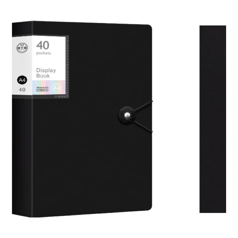 SIMAA A4/40-Page Document Folder [Upgraded Fastener Version], Multi-Layer Exam Paper Storage Bag for Students, Prenatal Checkup Report Insert Organizer, Piano Black, 22481