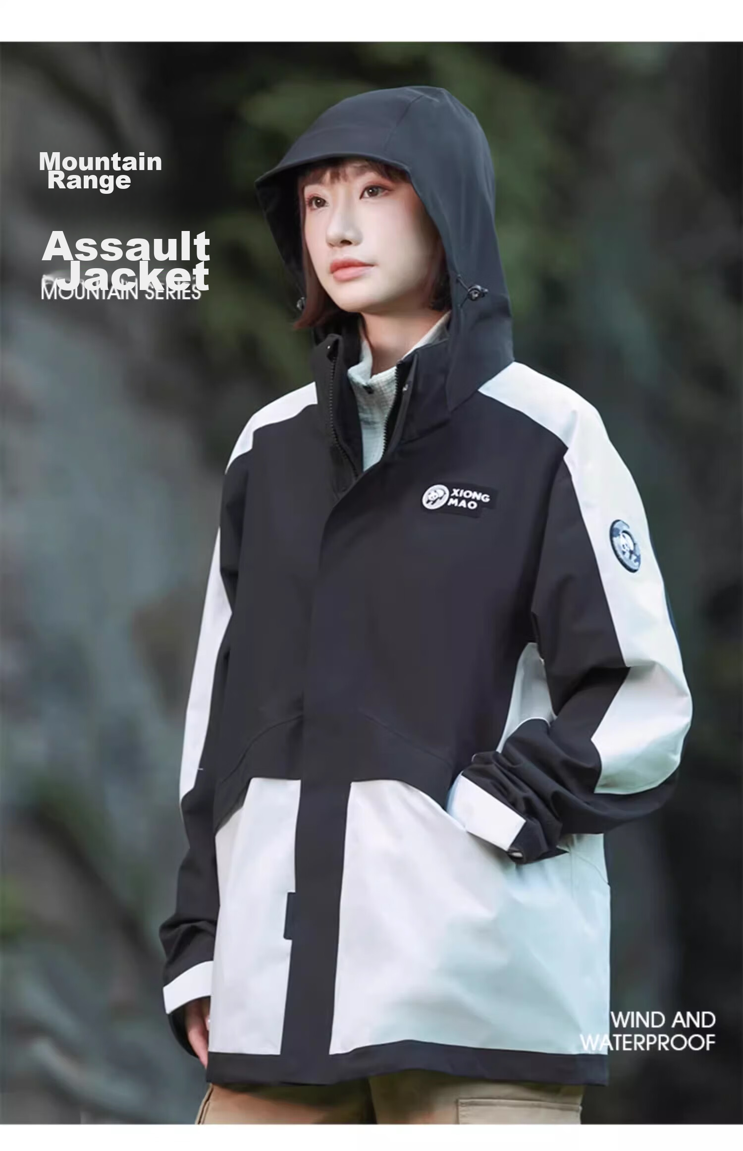 CAMEL Panda Three-Proof Windbreaker, Unisex Professional Oil-Resistant Waterproof Three-In Mountaineering Jacket A13CA6aB018 22