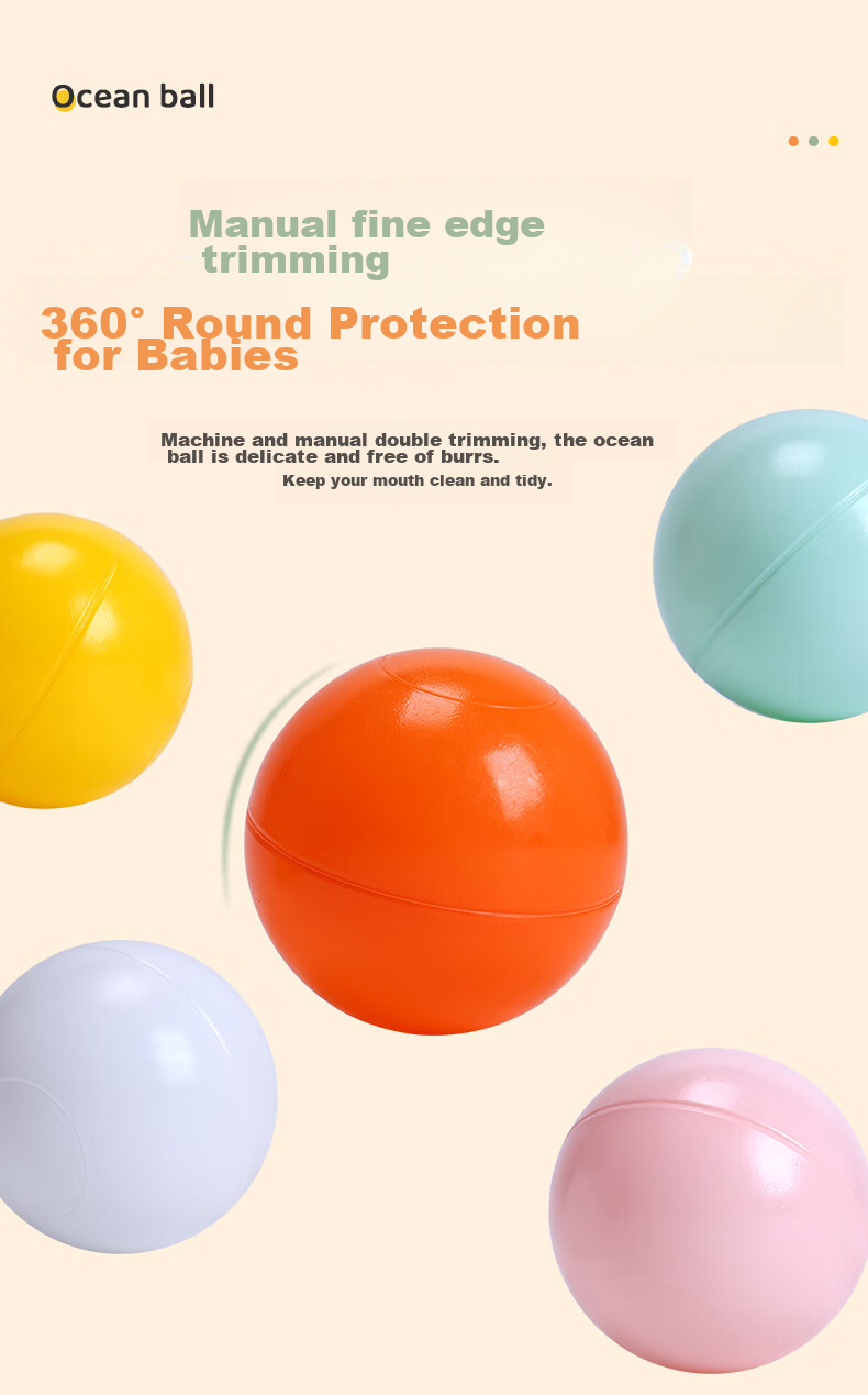 DEERC Colorful Ball Pool, Indoor Macaron-Colored Ocean Balls, Small Colorful Balls, Children's Toy Balls, Birthday Gift 9