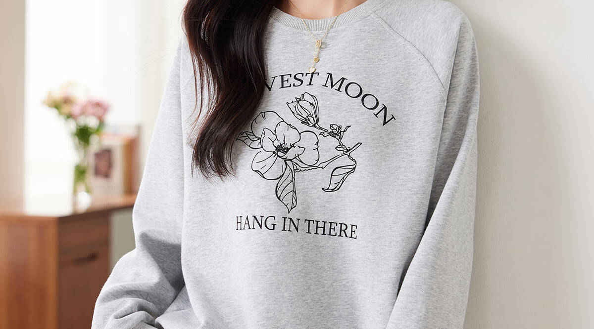 PinCai Elegant Floral Print Crewneck Sweatshirt Casual Versatile Outerwear P143W1008 21