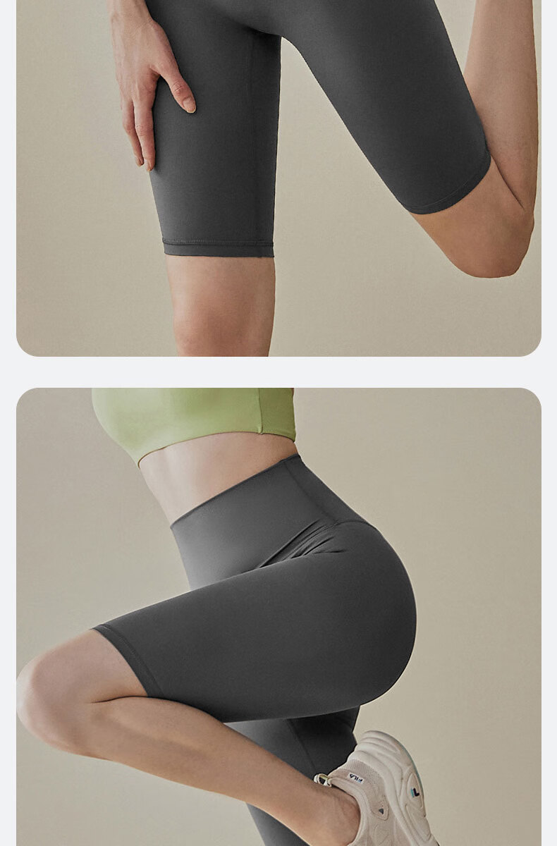 Free Style Women's 5-Inch Yoga Shorts Summer Thin High-Waist Tummy Control Butt-Lifting Tight Fitness Cycling Shorts 17
