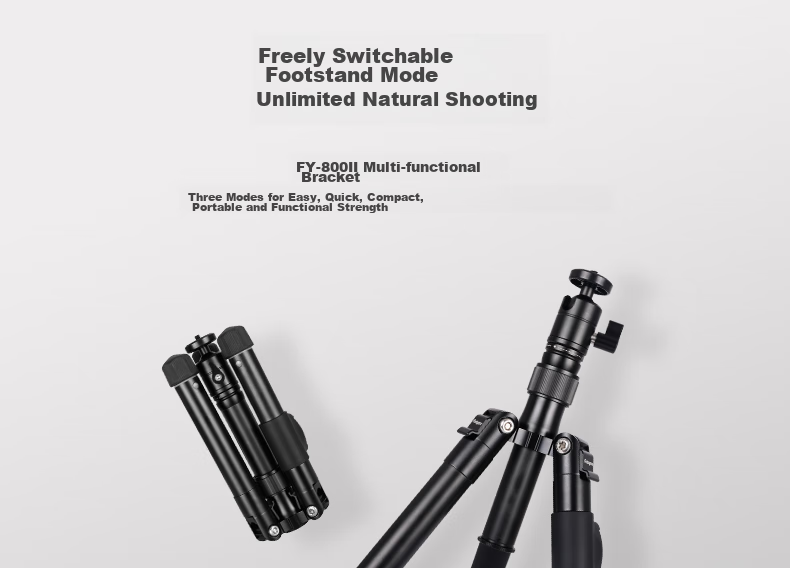 Fotopro FY-820 Smartphone Selfie Live Streaming Tripod, Camera Photography Tripod, Rose Gold 2