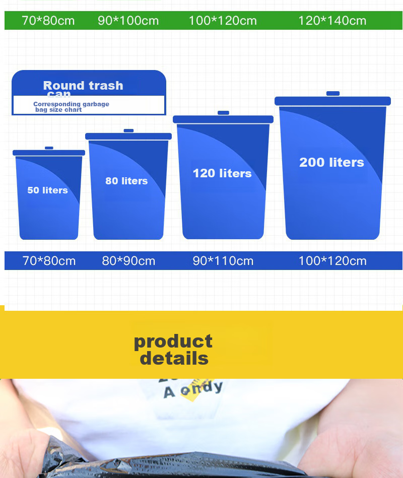 Wellguarding Heavy-Duty Garbage Bags, 50L Thick Black Trash Bags for Hotels And Sanitation, Large Size 70*80cm, 50 Count, Double-Sided 3 Mil Thickness 5