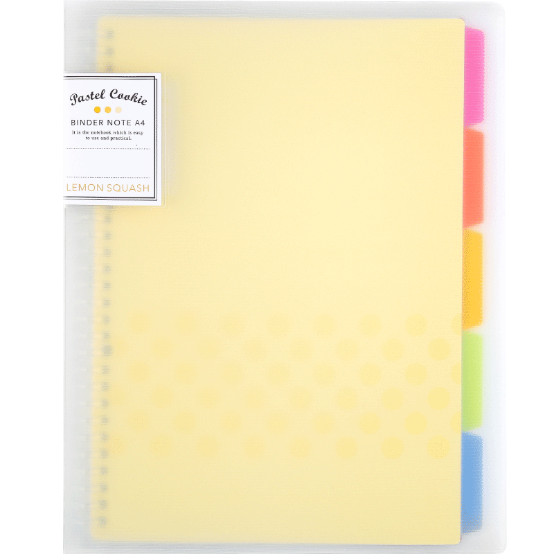 KOKUYO Campus A4 Loose-Leaf Notebook Refill Paper with 5 Colorful Index Dividers, 40 Sheets, Yellow, WSG-RUCP10NY