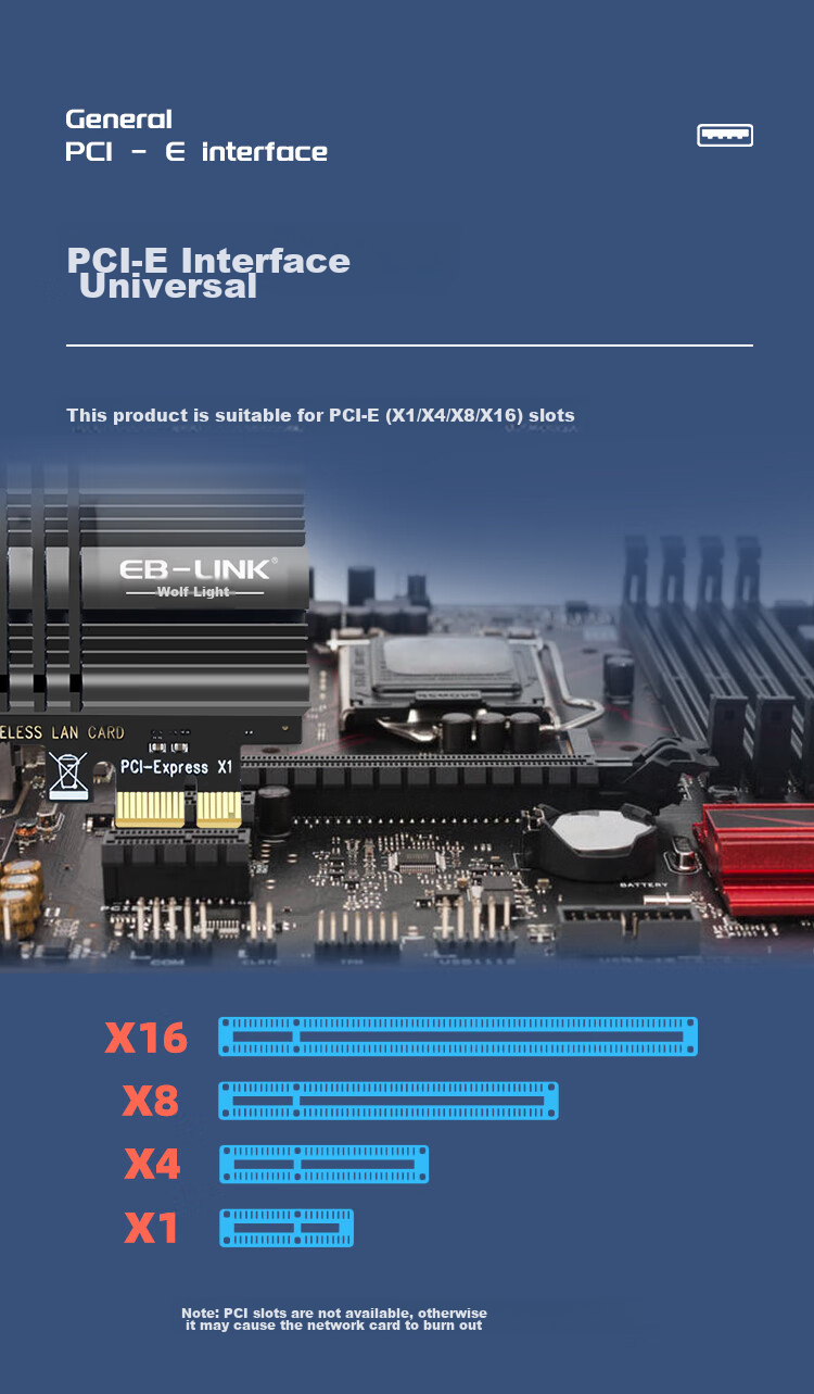 EB-LINK Intel AX200 Chip PCI-E Wireless Network Card, Bluetooth 5.2, Desktop Computer Built-In WiFi 6 Dual-Band 3000M Gigabit Network Card, PCIE Gaming Desktop Network Card 10