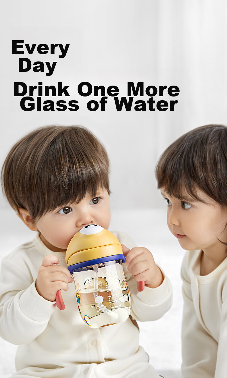 Babycare Children's Water Cup, Training Cup, Baby Drinking Cup, Yimengzai Water Cup, Duck-Billed Cup with Lid, Luoke Yellow 1