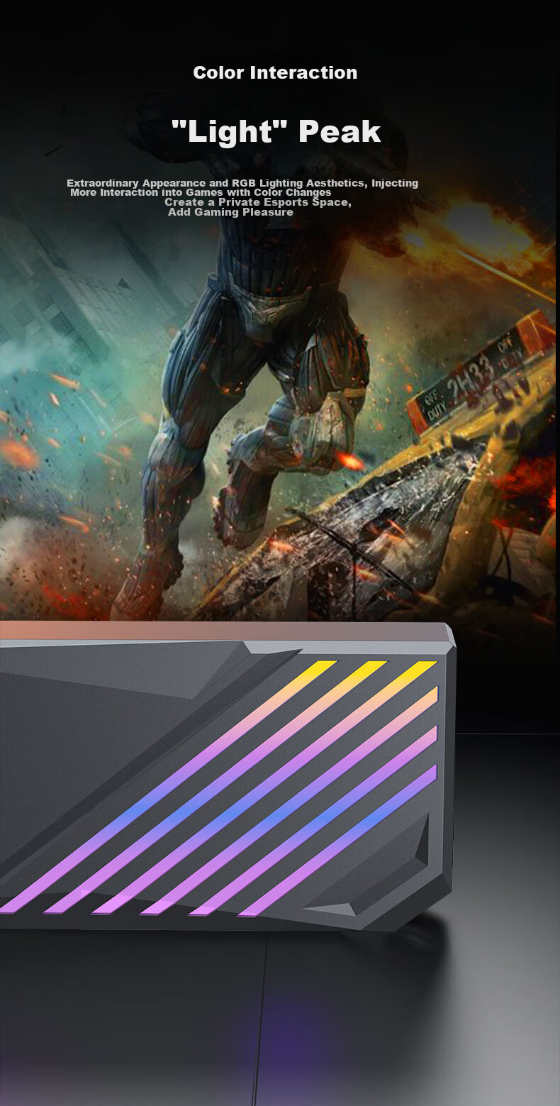 Yottamaster M.2 Hard Drive Enclosure, NVMe Portable Hard Drive Enclosure, RGB Synchronized Light, Type-C 3.2 Interface, 10Gbps External Case, Suitable for Black Myth: Wukong And Laptops 4