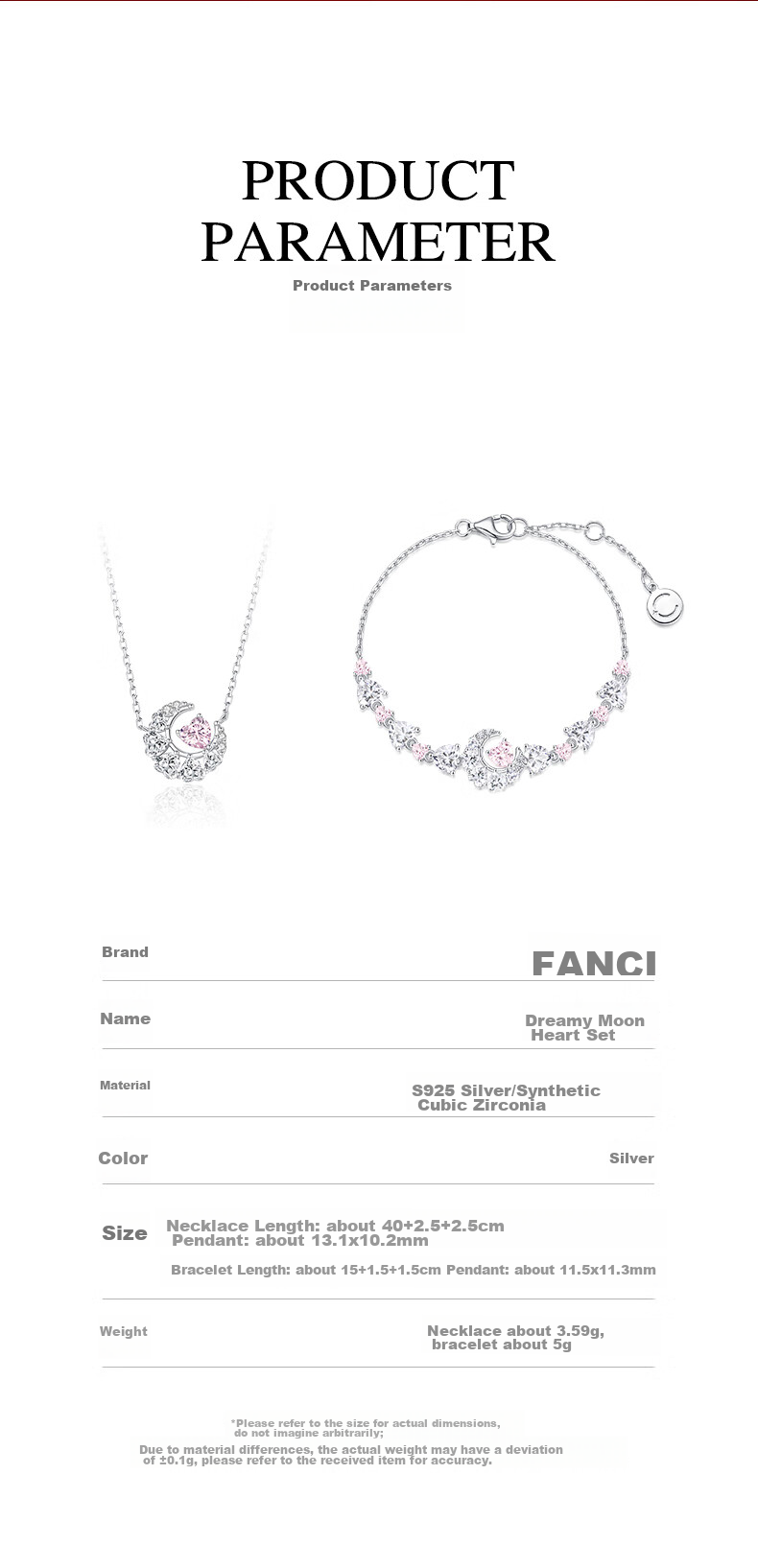 Fanci Dream Moon Necklace for Women, Silver Moon Collarbone Chain, Luxurious High-End Birthday Gift for Girls 3