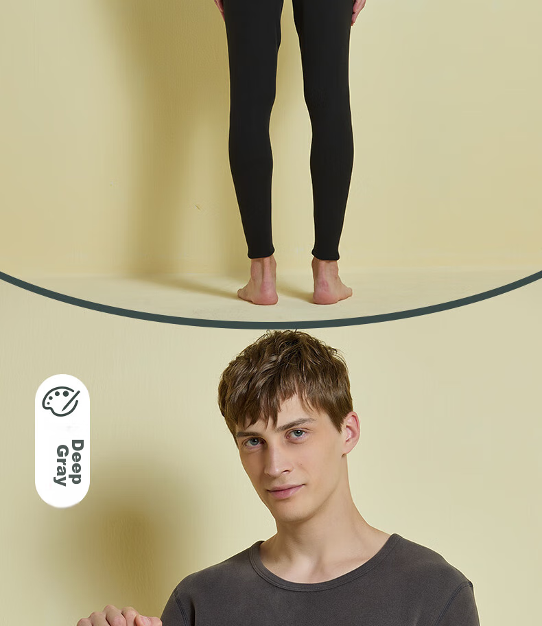 LangSha Thermal Underwear for Men, Fleece-Lined Thickened Top, Single Piece Autumn And Winter Inner Wear, Slim-Fit Cotton Sweater, Fleece-Lined Base Layer 19