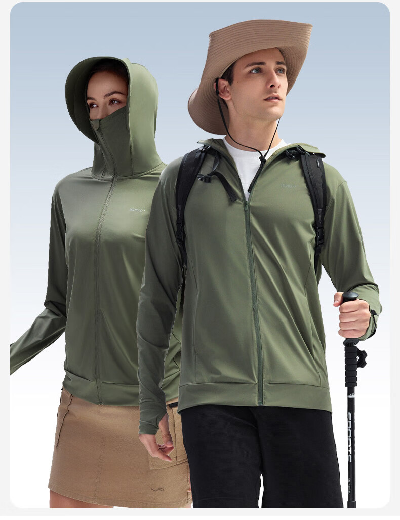 SUPIELD Full-Spectrum Sun Protection Jacket for Men, Summer Outdoor Lightweight Breathable Cool-Feeling Sun Protection Coat, Quiet Black, Size L 19