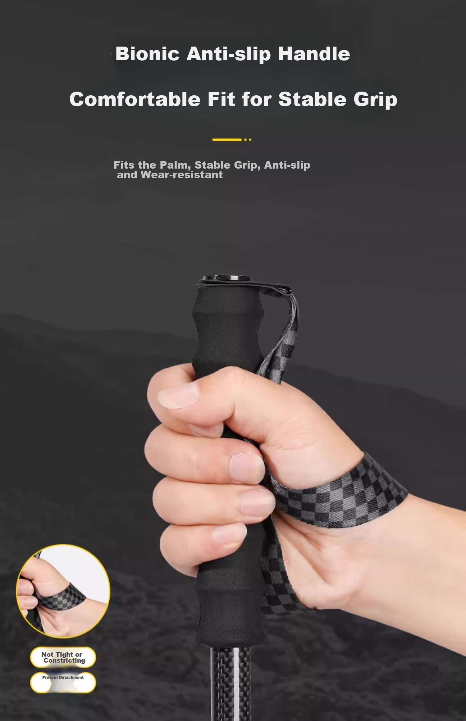 CAMEL [Dune] Trekking Pole, Carbon Fiber Lightweight Telescopic Folding Hiking Stick, Anti-Slip Carbon Fiber Walking Stick 7