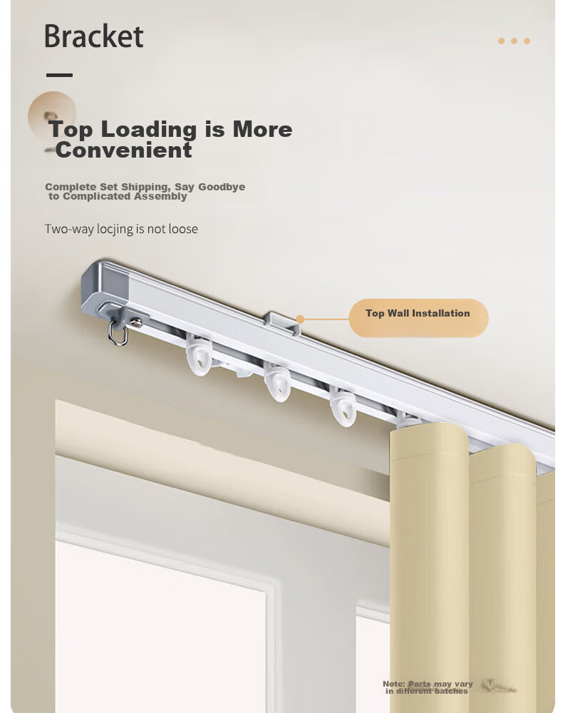 Ali Curtain Track, No Measurement Required, Aluminum Alloy Extendable Sliding Track with Hooks, Curtain Accessories, 1.55 Meters to 2.9 Meters, Side Mounting 10