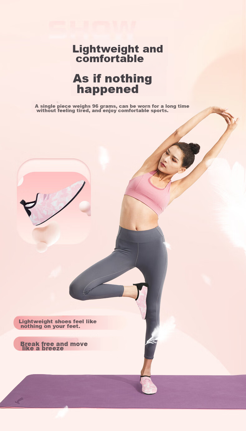 Li-Ning Indoor Sports Yoga Shoes for Men And Women, Fitness Training Soft-Soled Non-Slip Aerobics High-Elasticity Comfortable Quick-Drying Breathable Lightweight 7