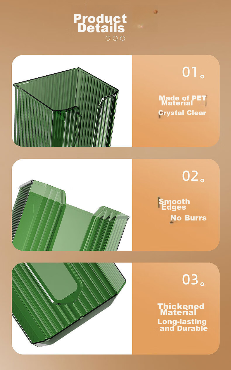 Jingxun Wall-Mounted Tissue Box, Kitchen Paper Holder, No Drilling Required, Face Towel Storage, Bathroom Toilet Paper Rack, Transparent Design, Multi-Scene Application, Visible for Bathroom Use 7