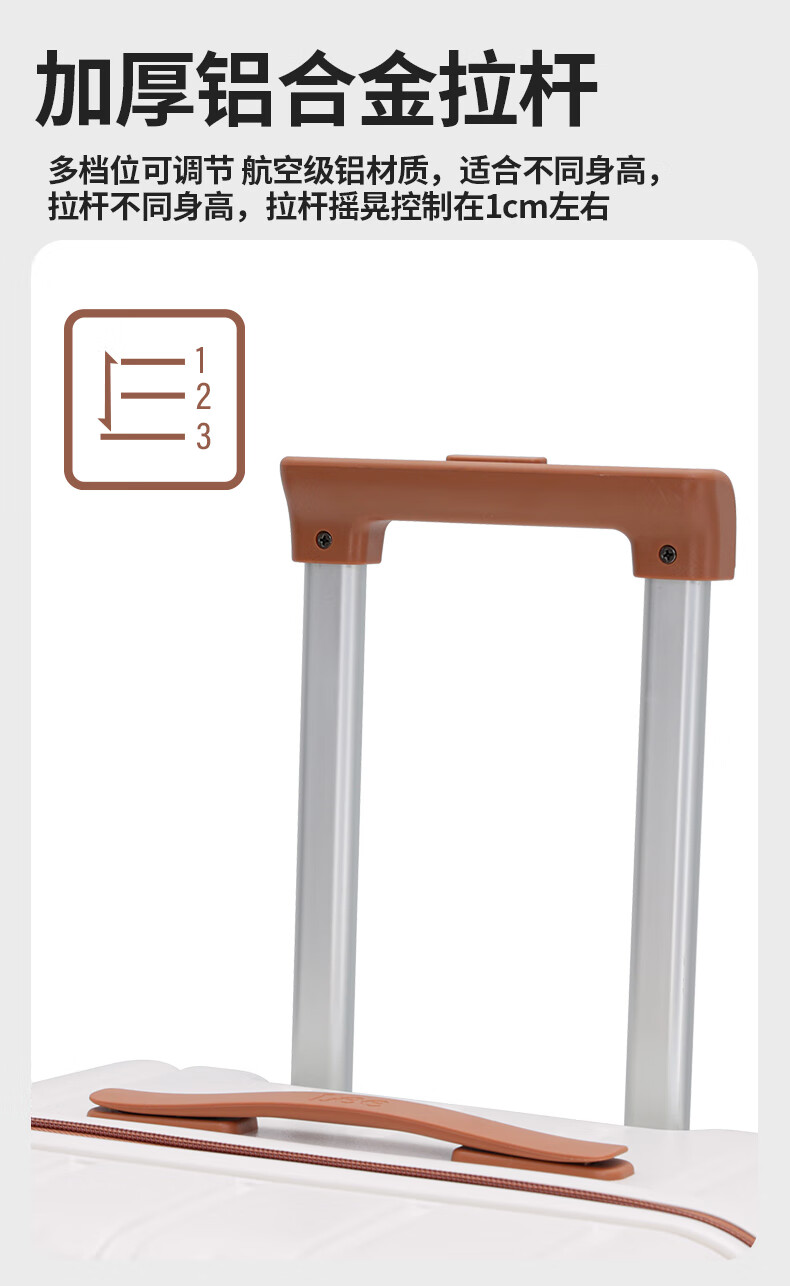 Lee High-Quality Large-Capacity Thickened Suitcase, Trolley Case, Student Carry-On Luggage, Travel Password Lock Suitcase, Aurora White, 20 Inch 10