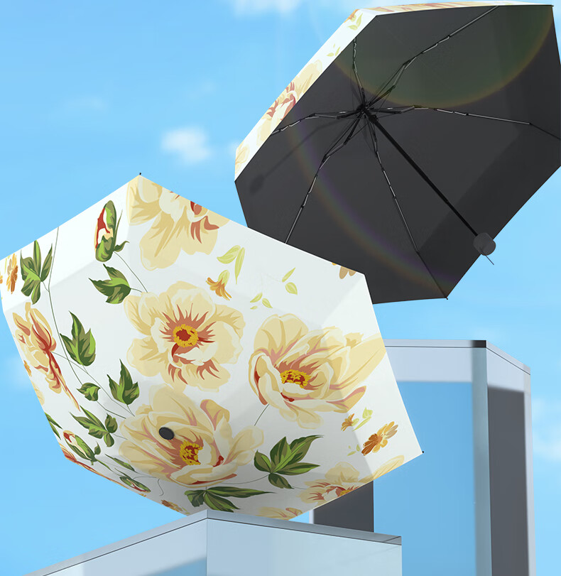 Xiaomo Ultra-Light Sun Umbrella, Black Gel UV Protection Mini Umbrella for Women, Dual-Use Folding Sun And Rain Umbrella 2