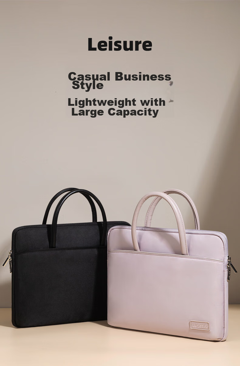 WOMT Inkless Laptop Bag for Women, Handheld, Suitable for 13.3/14 Inch Laptops, Compatible with Apple, Lenovo Xiaoxin Air, Huawei Matebook 14s, ASUS, Dell, Xiaomi, HP, Microsoft 2