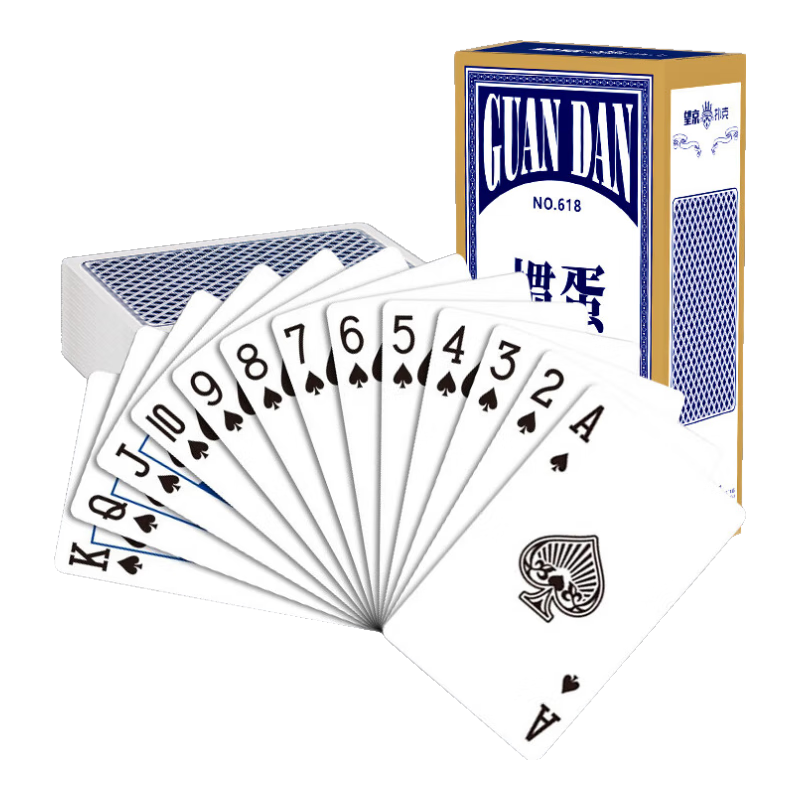 Wangjing Poker Playing Cards for Guandan, Professional Anti-Cheating, 60x97mm, Blue (10 Decks)