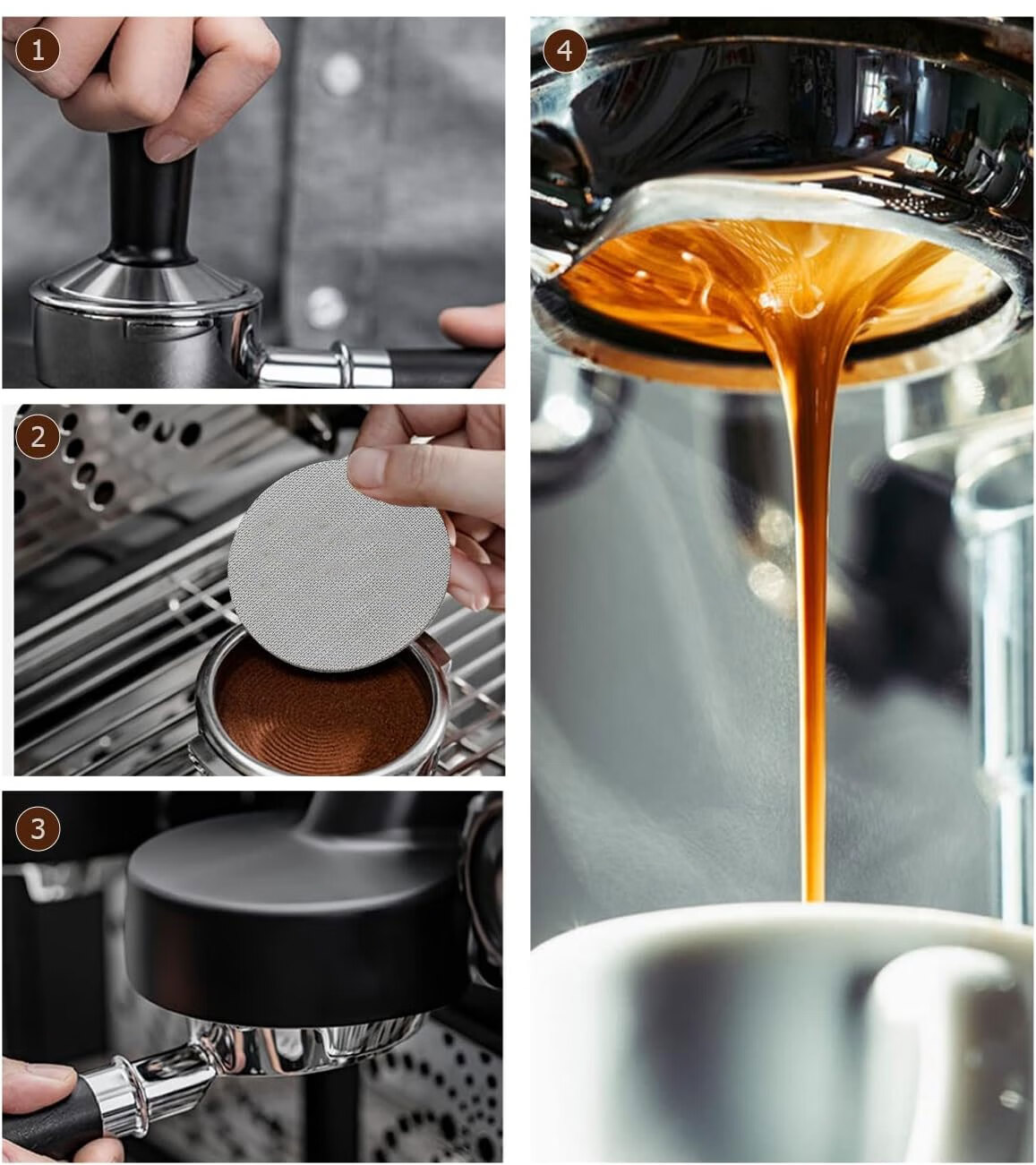 Beiyin Handle Powder Bowl Water Separator, Secondary Water Divider, Coffee Machine Brewing Filter, Coffee Filter Mesh, 58mm 10