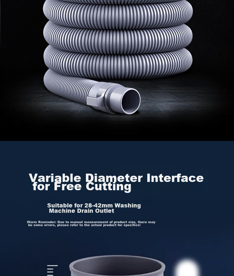 Lelandi Universal Washing Machine Drain Hose Extension Pipe, Outlet Pipe, Drainage Hose, Extended Flexible Hose for Fully Automatic Top-Loading And Front-Loading Washing Machines, 1 Meter with Adapter L5019 2
