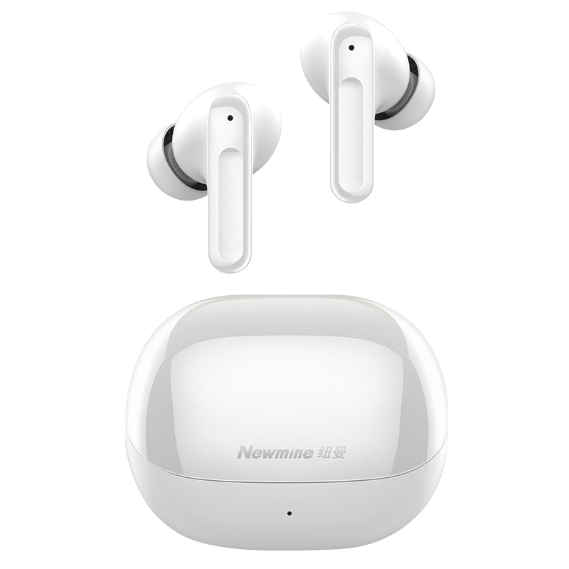 Newmine Q7 True Wireless Bluetooth Earphones, ANC Active Noise Cancellation Headphones, Sports Running Call Noise Reduction, In-Ear Low Latency Ultra-Long Battery Life Universal for Apple Xiaomi Huawei White