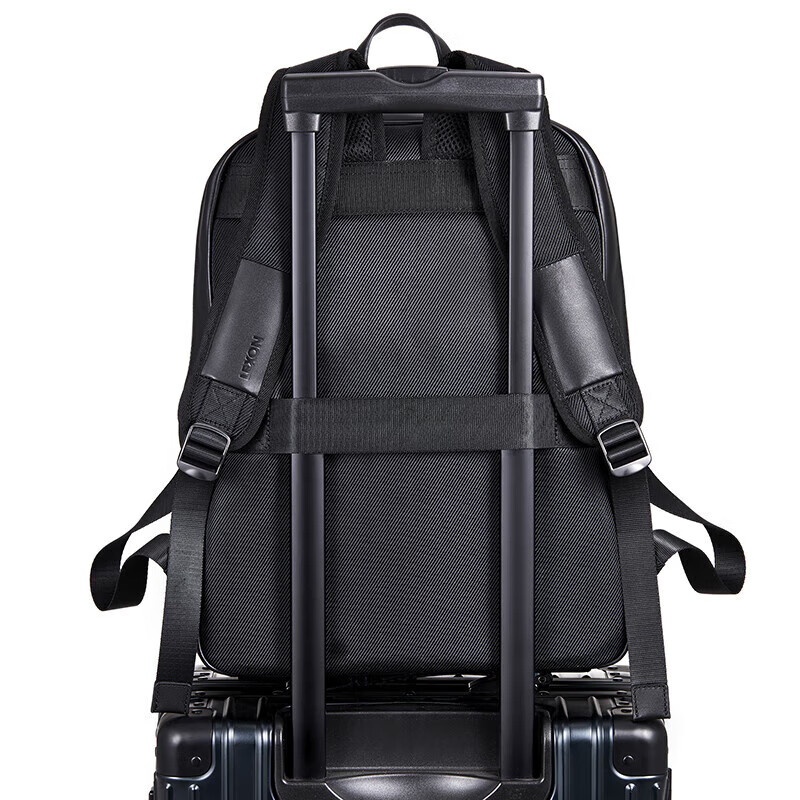 LEXON Backpack, 14-Inch Laptop Bag for Men, Genuine Leather Commuter Backpack, Limited Edition Blue Travel Bookbag
