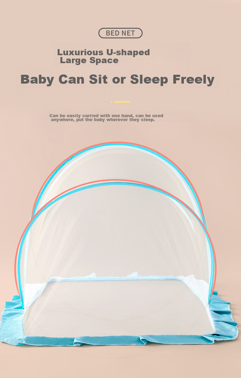 Nanjiren Foldable Baby Mosquito Net, Universal Full-Cover Yurt-Style Crib Cover for Infants And Children, Green Large Size 5