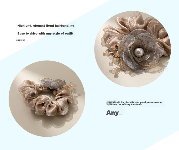CHIMERA Rose Hair Tie Luxury Ponytail Elastic Band Bun Hair Accessory for Women Birthday Gift 3
