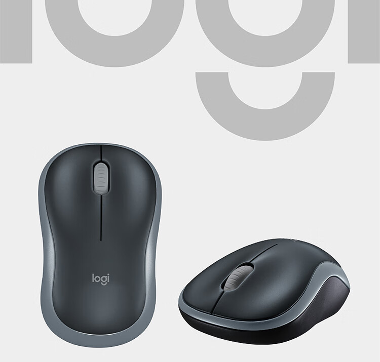 Logitech M185 [Enterprise Grade] Wireless Office Mouse with Symmetrical Design, for Home, Laptop And Desktop Computers, with 2.4G Wireless Receiver, Gray Edge [Single Unit Discount] 1