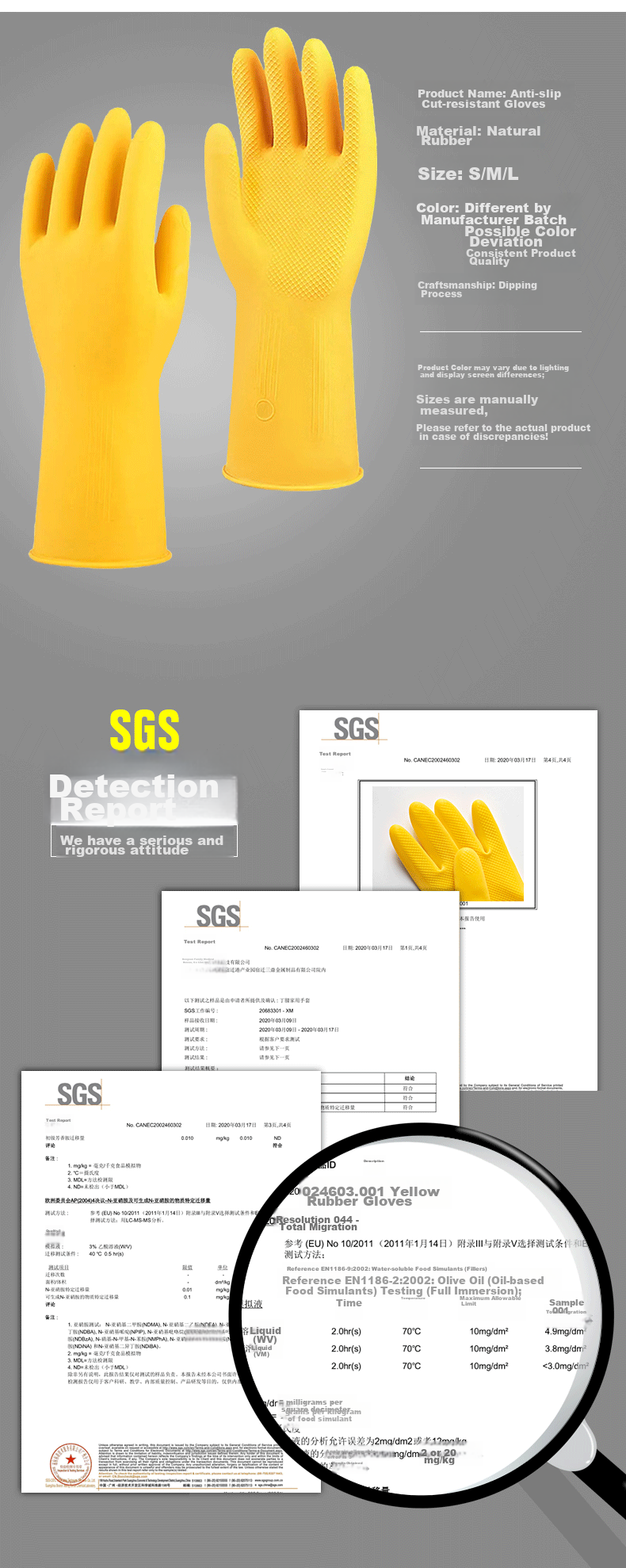 MEIJIARIJI Thickened Latex Rubber Gloves M Size 2 Pairs Household Dishwashing Gloves Property Cleaning Rubber Gloves 4