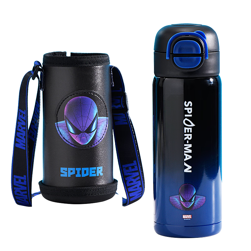 Dishini Water Bottle, 316 Stainless Steel Insulated Cup, Hot And Cold Cup, 520ML Capacity, Dual-Use Children's Water Bottle, 6614 Spider-Ma