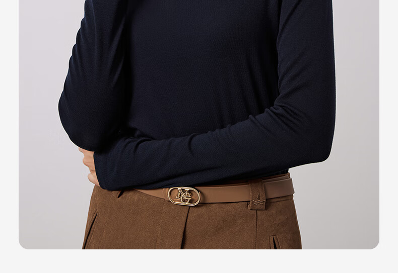 Navigare Women's Turtleneck Slim-Fit Base Layer, High-Elastic Solid Color Long-Sleeve Top 2335084501 28