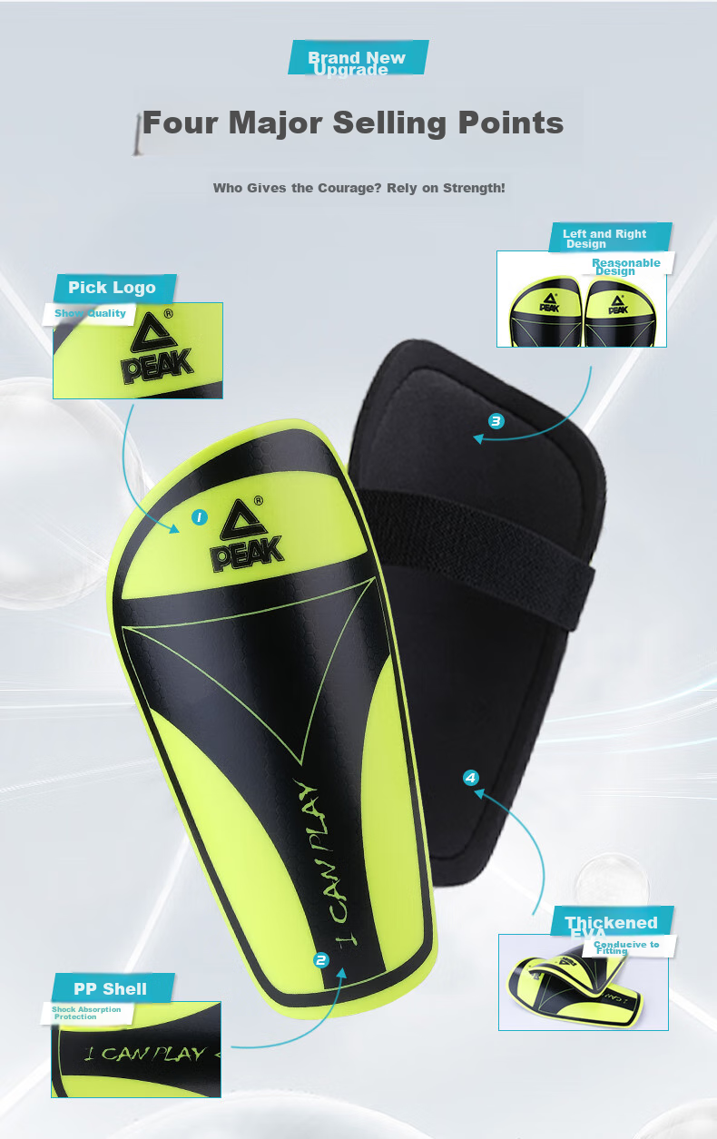 PEAK Soccer Shin Guards for Adults And Children Aged 6-12 Protective Gear Training Competition Shin Protectors Equipment Insert-Type with Straps 3