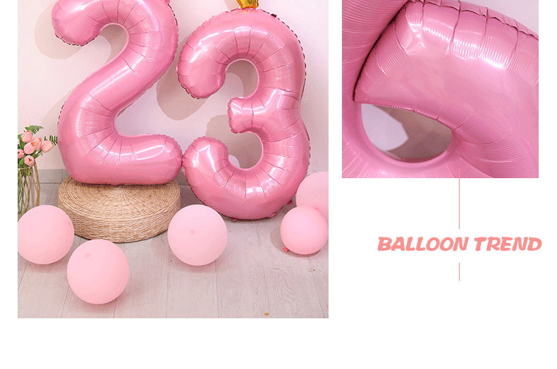Ounizi Birthday Scene Decoration, Girl's Birthday Props, Atmosphere, Boy's Party Decorations, Happy Birthday, Pink Number Balloons 1 12