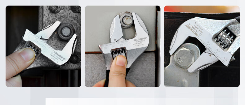 JERXUN Adjustable Wrench, Multi-Functional Spanner, Universal Adjustable Wrench, Wide-Mouth Flat Wrench, Quick Pipe Pliers 3
