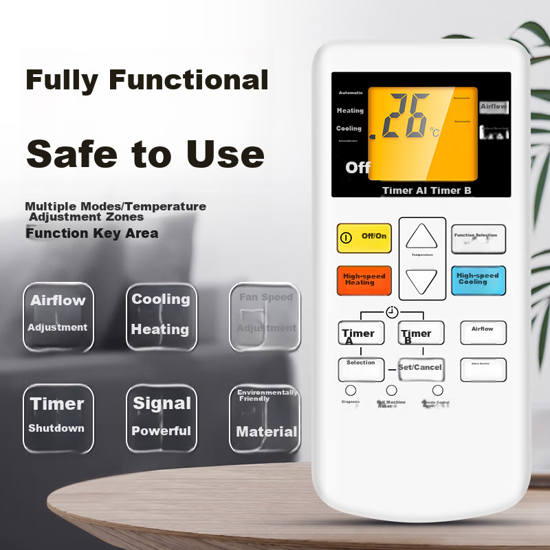 Nichu Universal Remote Control Compatible with Panasonic Air Conditioners, Suitable for 1 HP A75C 4431, Floor-Standing And Wall-Mounted Units with Ducts, Model Numbers 855860, National