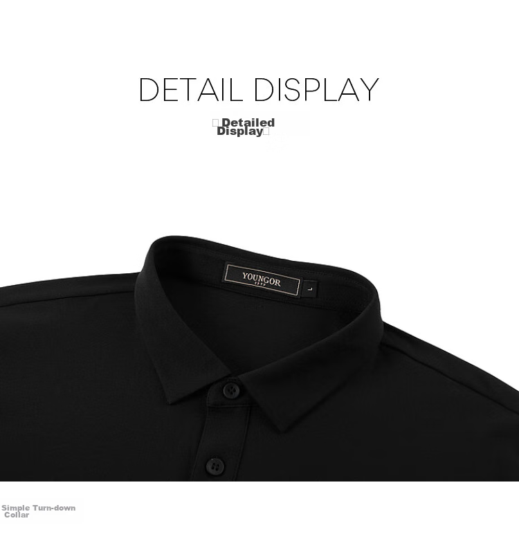 YOUNGOR [Sun Protection + Cool Feeling] 26 Solid Color Moisture-Wicking Breathable Short-Sleeve Polo Shirt, Navy Blue, M 13