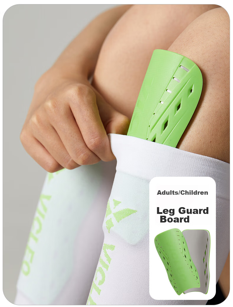 VICLeO Adult And Children's Soccer Shin Guards, Professional Competition Training Leg Protectors, Children's Protective Gear, 3911 Green S 3