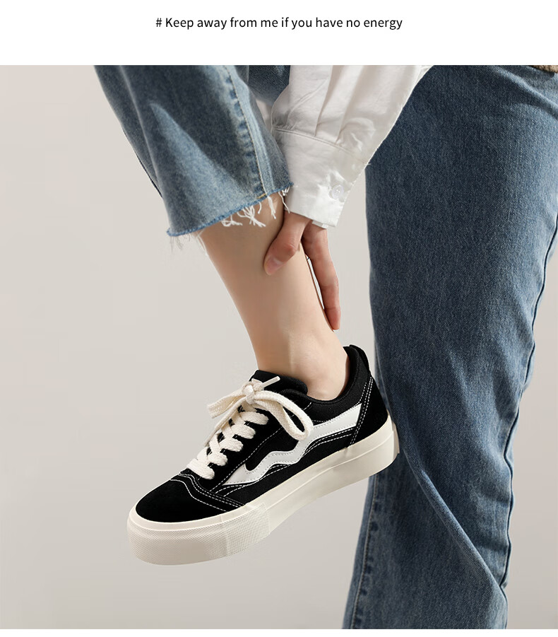 ZHR Canvas Shoes for Women, Classic Versatile Student Sneakers, Comfortable Breathable Thick-Soled Casual Women's Shoes, CS11, Black, Size 36 12
