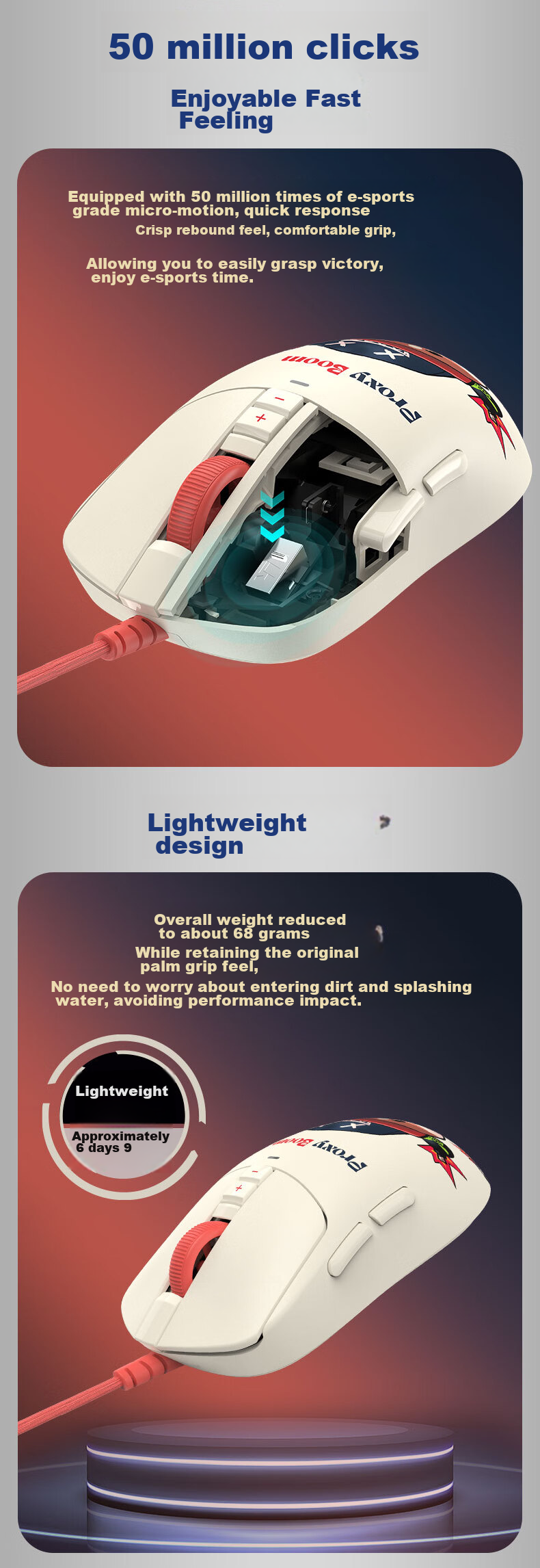A4TECH ES72Ultra, Large Hand, Symmetrical, Wired Mouse, Gaming Mouse, E-Sports Mouse, Lightweight Gaming Mouse, Delta, Wild Tribe, Reverse Explorer, Wired 5