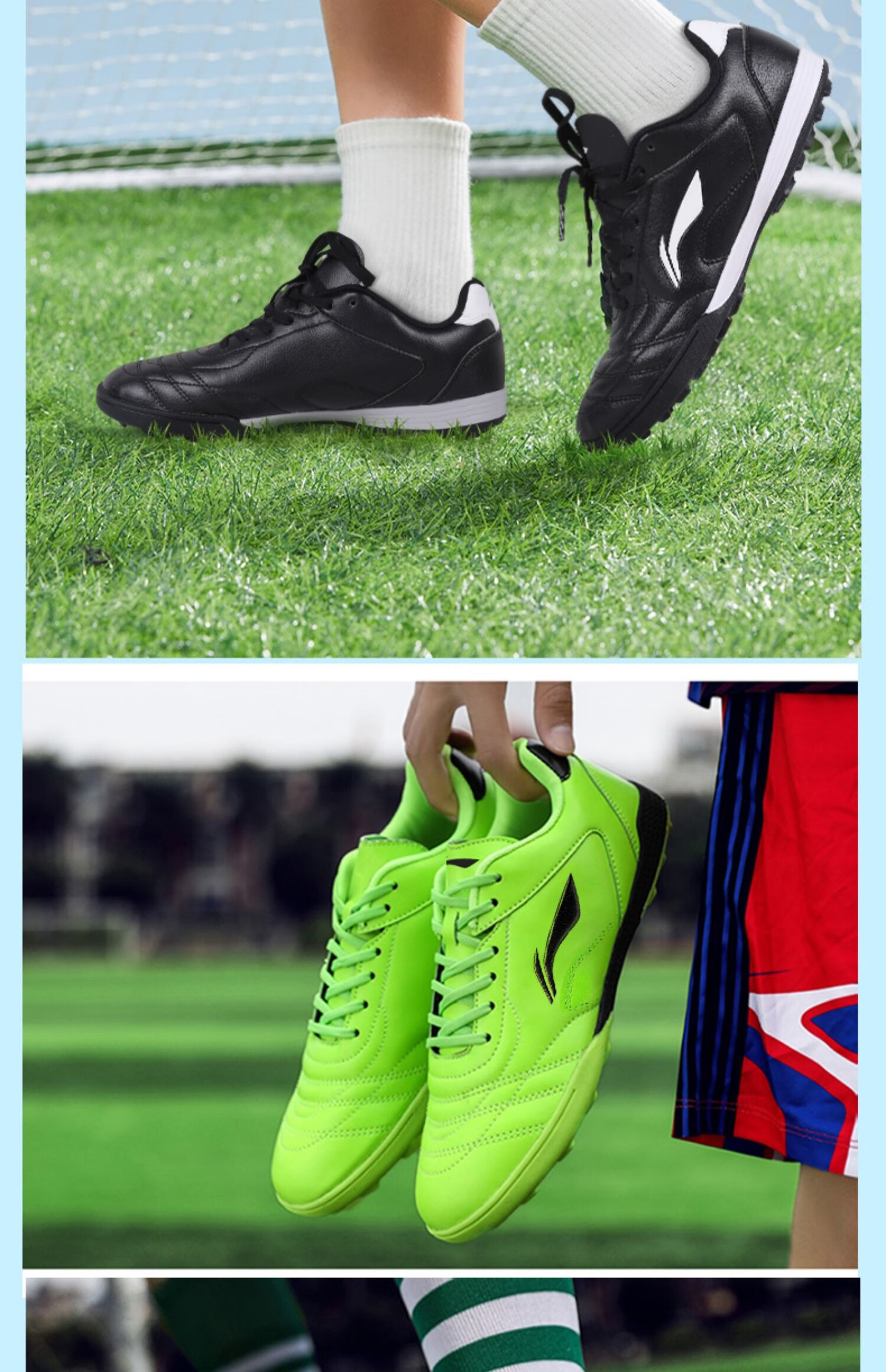 Li-Ning Soccer Shoes, TF Turf Cleats, for Men, Women, Adults, Children, Teenagers, Professional Training Shoes, Middle School Entrance Exam, Summer Breathable Cleats 20