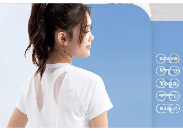 Li-Ning Yoga Wear for Women, Mesh Back Short-Sleeve Top, Athletic Running Fitness Clothing, Fashionable And Slim-Fit 3