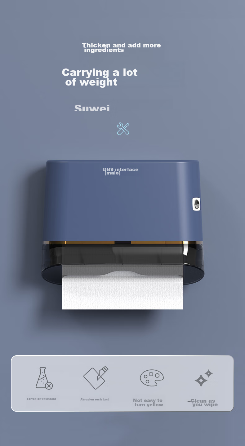 Interhasa! Wall-Mounted Toilet Paper Holder, Bathroom Tissue Dispenser, No Drilling Required E6002 9