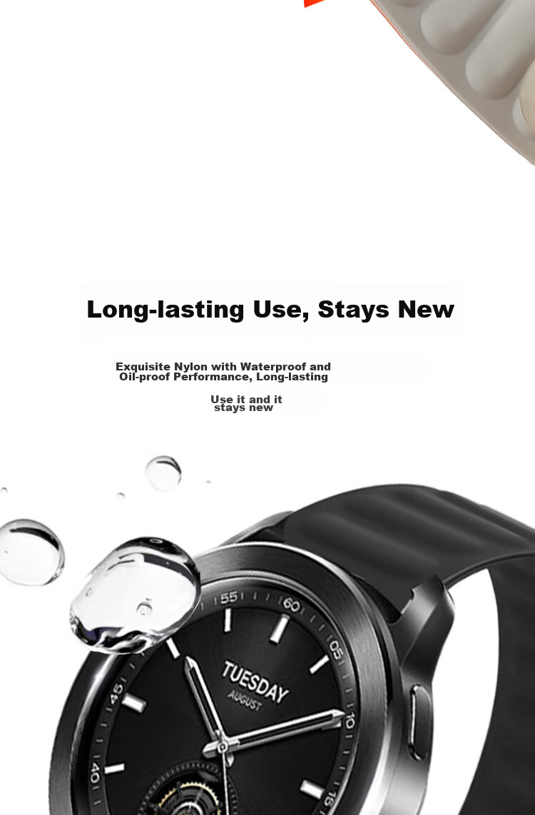 ESCASE Xiaomi Watch Strap Magnetic Silicone, Compatible with WatchS4/S3/S2/S1/S1Pro/Color2, Comfortable Strap for Men And Women, Universal Wristband, Suitable for 46mm Dial, Starlight Color 7