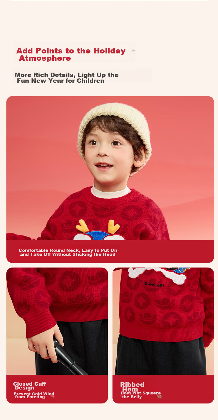 BALABALA Children's Clothing, Kids' Sweater for Boys And Girls, Spring And Winter Wear, Toddler Pullover Knit Sweater 7